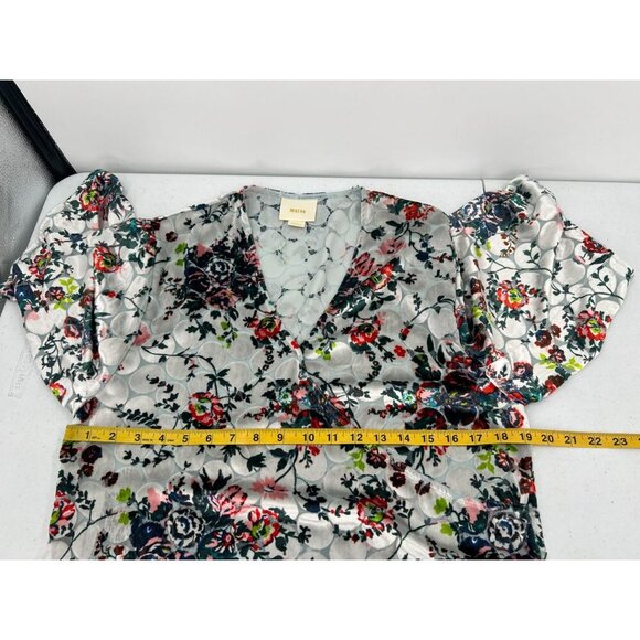 Anthropologie Maeve Size XS Floral Print Umi Wrap Top Silk Blend Blouse - Picture 5 of 10